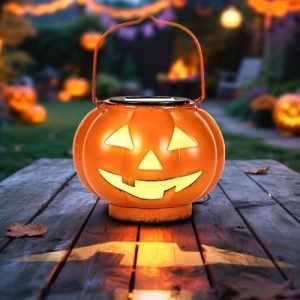 Halloween Pumpkin Solar Lanterns - Jack O Lantern Hanging Solar Light Waterproof for Yard, Patio, Garden,Spooky Decor Halloween Party Decorations
