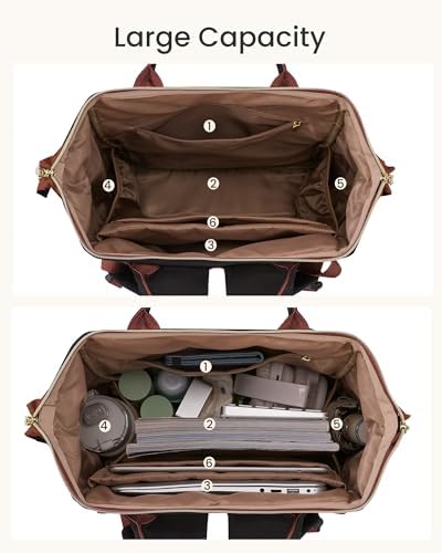 LOVEVOOK Laptop Backpack for Women with Giant Tumbler Holder Pocket, 15.6 inch Travel Work Backpack Purse for Nurse Teacher, Waterproof School Bag College Bookbag Cute Casual Daypack for Girls - Image 4