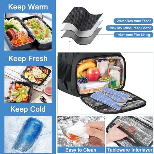 MATEIN 17 Inch Laptop Backpack, TSA Large Travel Backpack with Lunch Box, Anti-Theft Work Business Carry On with USB Port, Water Resistant Sturdy College Computer Backpack for Men Women - Image 2