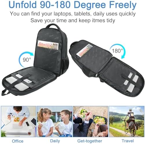 MATEIN 17 Inch Laptop Backpack, TSA Large Travel Backpack with Lunch Box, Anti-Theft Work Business Carry On with USB Port, Water Resistant Sturdy College Computer Backpack for Men Women - Image 5