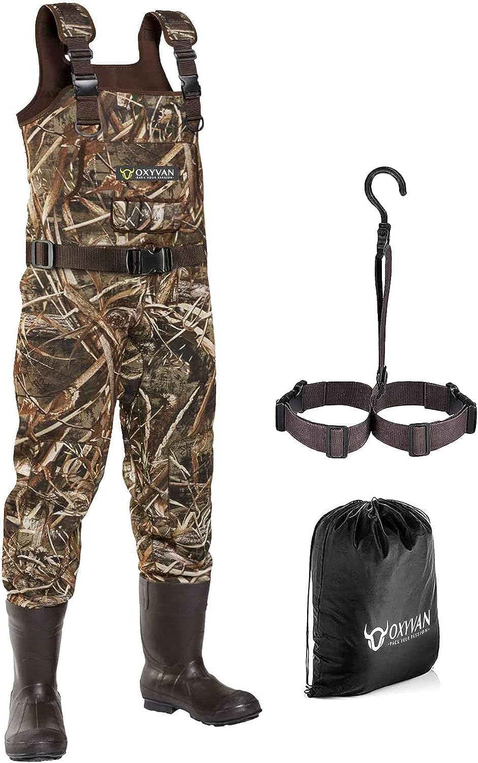 OXYVAN Duck Hunting Waders with 600G Rubber Boots Insulated,Neoprene Realtree MAX-7 Camo Fishing Chest Waders for Men & Women - Image 8