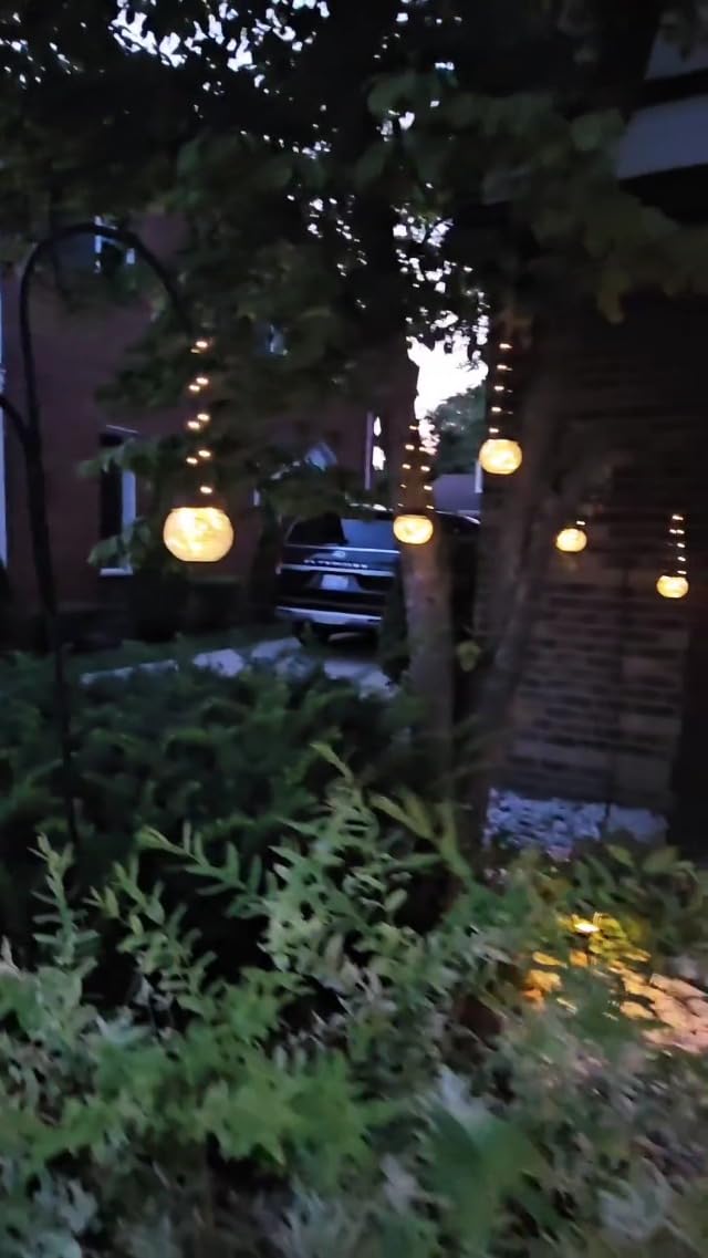 PARTPHONER Solar Lanterns Solar Lights Outdoor Waterproof 6-Pack, Solar Powered Hanging Lights Cracked Glass Hanging Globes for Christmas Decoration, Shepherd Hook, Garden Tree Ornaments - Image 7