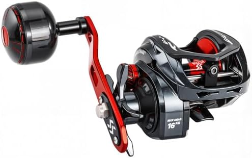 Sougayilang Baitcaster Fishing Reel, 400 Size with 35lbs Max Drag 6.3:1 Gear Ratio, Low Profile Casting Reel, Large Line Capacity for Musky Catfish