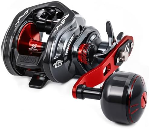 Sougayilang Baitcaster Fishing Reel, 400 Size with 35lbs Max Drag 6.3:1 Gear Ratio, Low Profile Casting Reel, Large Line Capacity for Musky Catfish - Image 2